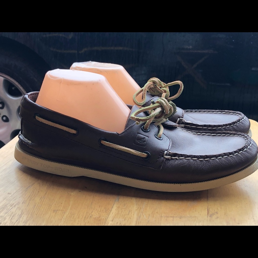 Sperry Top-Sider Men's brown leather boat shoes Size 10M - Picture 8 of 11